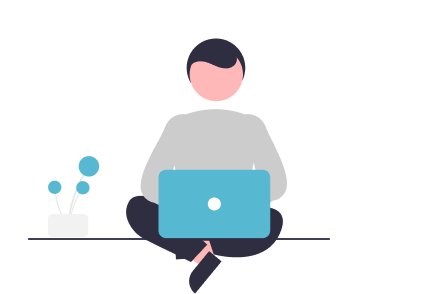 person on laptop icon